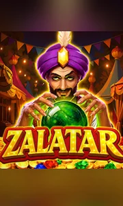 Zalatar slot game by Endorphina featuring a mystical fortune teller, crystal ball, Hold & Win jackpots and magical adventure theme